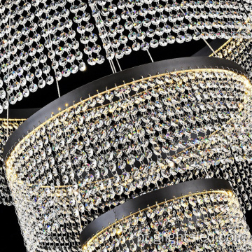 Lustre de luz pendente moderno de cristal de luxo personalizado
